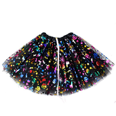 Halloween adult tutu dress princess sequins 3 layers 6 mesh halter skirt pumpkin skirt