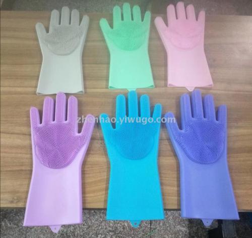 silicone dishwashing gloves kitchen household cleaning gloves tiktok dishwashing gloves