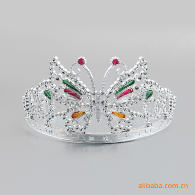 Manufacturer direct selling plastic electroplated crown hair head decoration angel crown headdress princess crown hair head