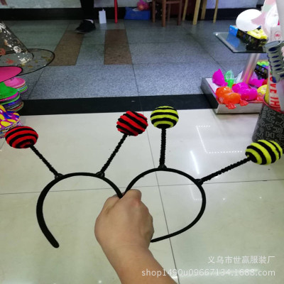 June 1 children's day performance Halloween cosplay hair band head butterfly bees can bend the tiara