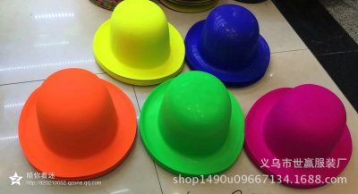 PVC printed round hats Halloween hats masquerade ball can be customized colors