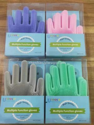 Douyin multifunctional silicone gloves housework cleaning gloves washing utensils non-slip gloves