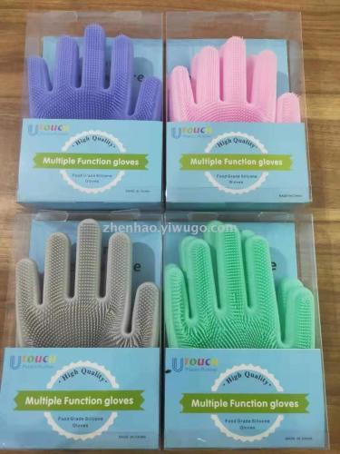 tiktok multifunctional silicone gloves household cleaning gloves fabulous dish washing product non-slip gloves