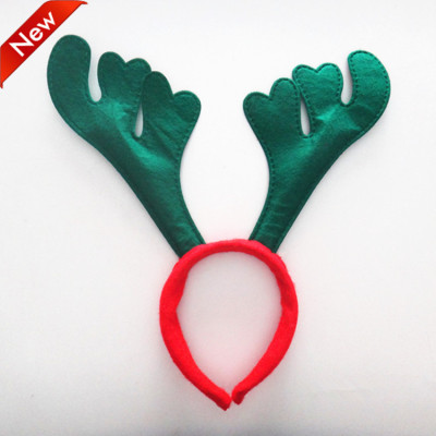 RL308 Christmas supplies ordinary green Christmas antler headband hair ornaments yiwu wholesale