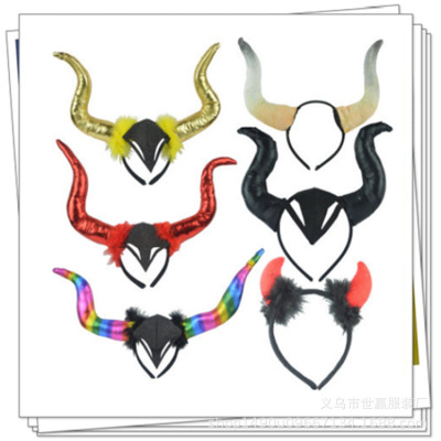 Halloween party for adults and children dressed up up as a cosplay devil horn headband devil horn hair headband