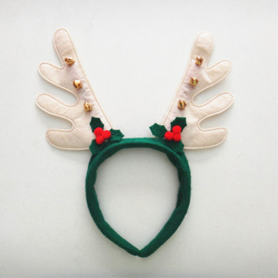 Rl323-7 small bell white wing headband Christmas headband yiwu factory wholesale