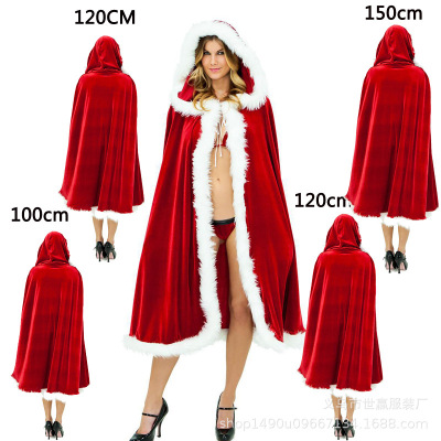 New Christmas cape children's cape dress up clothing Europe and the United States popular red adult Santa Claus cape