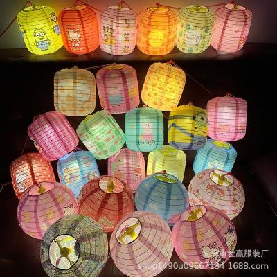 Mid-Autumn festival children handmade Chinese traditional hanfu creative hand-held props projection hollow paper lantern