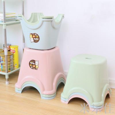 Thickened plastic stool somebody and simple household adult stool children non-slip shoe change stool home chair