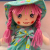 Green bow pink braid doll little sister muppet toy doll baby love
