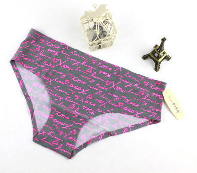 Underwear.9208.New style briefs seamless printing women's cotton panty dream pink secret cotton underwear 