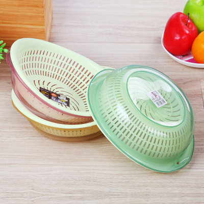 Oval double drip plastic asphalt sieve kitchen wash vegetables blue fruits and asphalt water basket