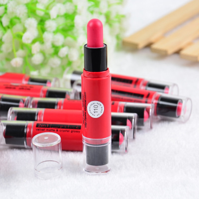 2019 New Music Flower Music Flower New Lipstick Lip Gloss Velvet Beautiful Color Double Effect Non-Decolorizing No Stain on Cup