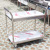 Push Two-Layer Stainless Steel Dining Car Trolley Restaurant Kitchen Serving Mobile Trolley