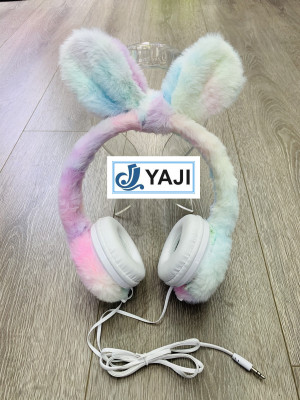 Direct sale yj-222 colorful bowknot plush headphone headset music headphone with cable strength factory brand