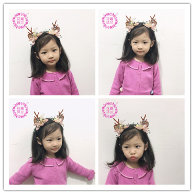 Autumn and winter new antler headband Korean version cute Christmas antler headband children show MOE artifact headwear manufacturers direct sales