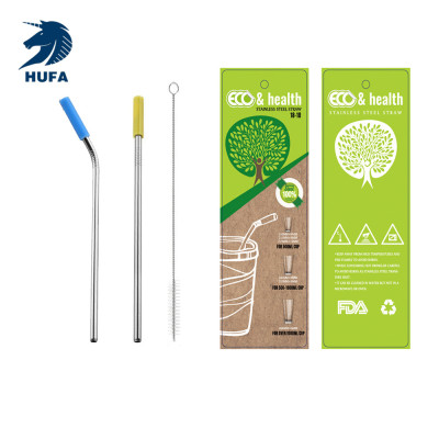 Sweno Straw Sweno Pure 304 Straw Silicone Mouth OPP Packaging 1 Straight +1 Curved +1 Brush Straw Set