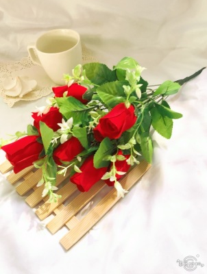 10 head New artificial rose bouquet wedding decoration home decoration flower artificial bouquet chi