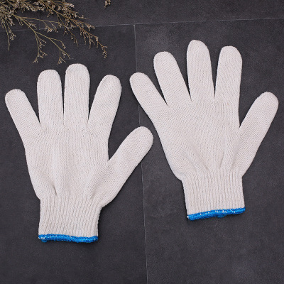 Factory Direct Sales Hand Protection Computer Machine Lampshade Cotton Ten-Pin White Cotton Fine Yarn Cotton Gloves Labor Protection Gloves