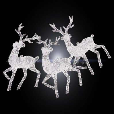 New Christmas decoration acrylic combination of deer pendant transparent elk crystal deer jewelry manufacturers direct sales
