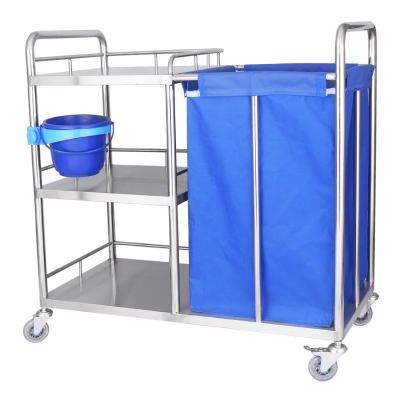 Medical stainless steel nursing cart medical silent bed and clothing car morning guard car recycling dirt cleaning car