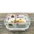 Chinese-Style Compartment Lunch Box Rectangular Transparent Glass Sealed Lunch Box Microwave Oven Special Insulation Lunch Box