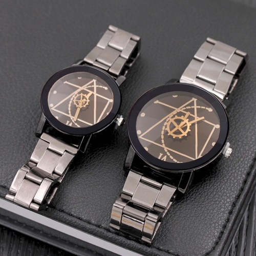 creative concept casual fashion watch boutique gun black steel belt male and female student watch personality gear quartz watch