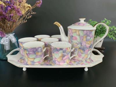 Jingdezhen new ceramic european-style water crystal color water set tea set coffee set cup and saucer foreign trade cup