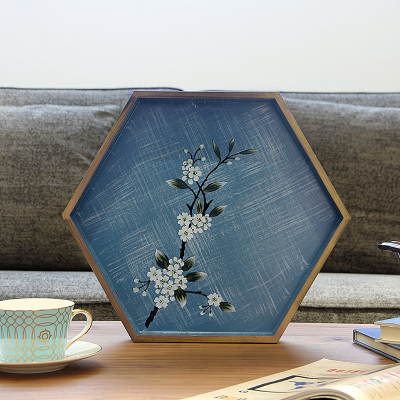 Chinese style originality is contracted embroider line snow willow tray is practical household decorates article