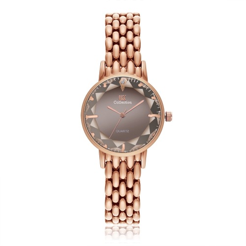 new diamond mirror glass watch female iik rice grain steel belt ladies watch wholesale gradient color leopard eye watch