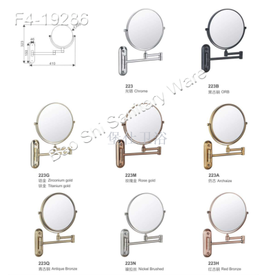 Bathroom mirror folding double-sided wall hanging stainless steel mirror 3 times magnification