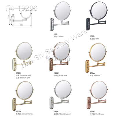 Stainless steel beauty mirror hotel bathroom wall-mounted makeup mirror folding magnification double-sided mirror