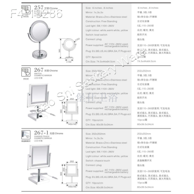 Table make-up mirror double vanity mirror portable princess mirror bathroom beauty mirror 3 times magnification