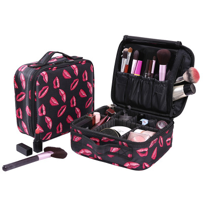 Korean Style Fashion Professional Partition Portable Cosmetic Case Ladies Travel Waterproof Portable Cosmetics Storage Cosmetic Bag
