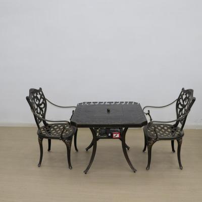 Cast aluminum table and chair outdoor aluminum art table and chair charcoal baking table and chair