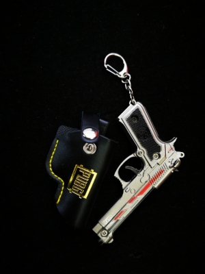 Monkey Survival Chicken Keychain Weapon PUBG Pistol Pendant Keychain Model