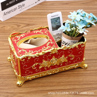 Tissue Box European Style Creative Acrylic Retro Living Room Paper Extraction Box Hotel KTV Bathroom