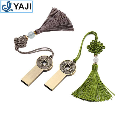 Customized usb flash drive classic Chinese style metal bronze retro window design usb flash drive gift set 8G/16G/32G