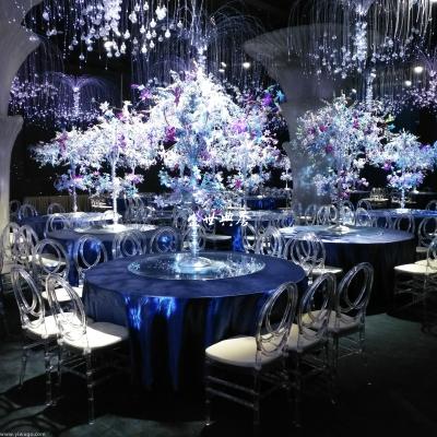 Shanghai theme banquet hotel acrylic bamboo section chair european-style outdoor wedding crystal chair napoleon chair