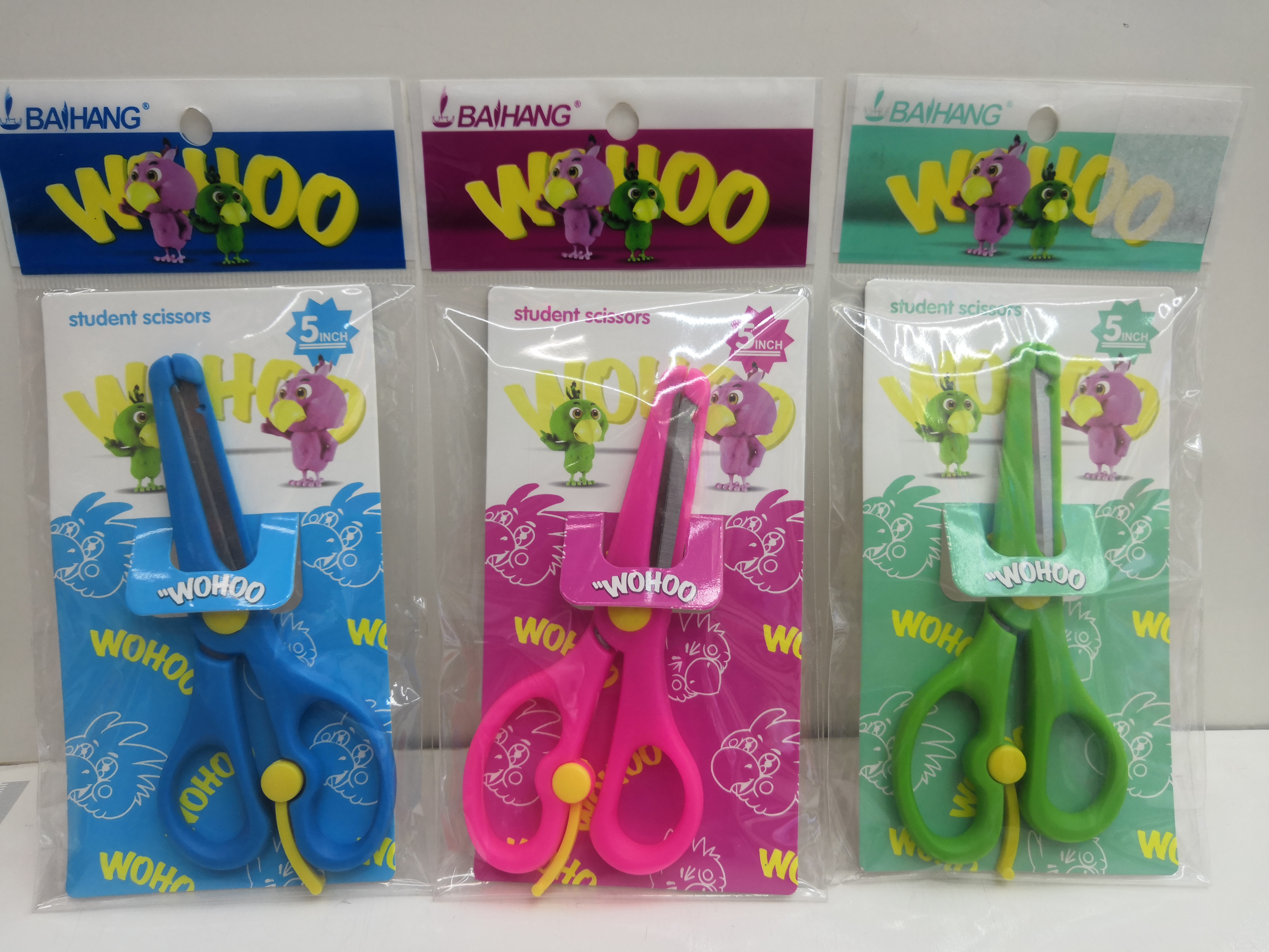 2013儿童学生自动弹簧手工DIY卡通剪刀圆头不锈钢省力剪刀