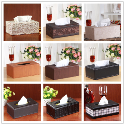 Creative Household Leather Tissue Box Simple PU Leather Paper Extraction Box Household Supplies Tissue Box Factory Wholesale