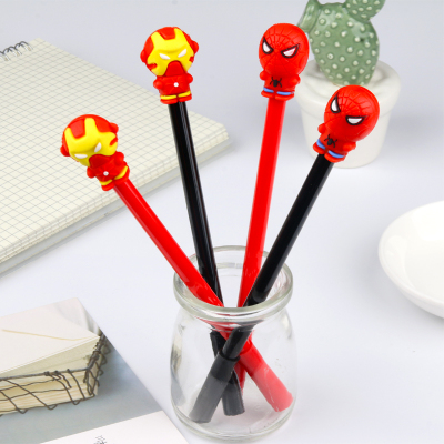 Japanese and Korean Creative New Simple Clear Superhero Black 0.5mm Gel Pen Student Learning for Wholesale