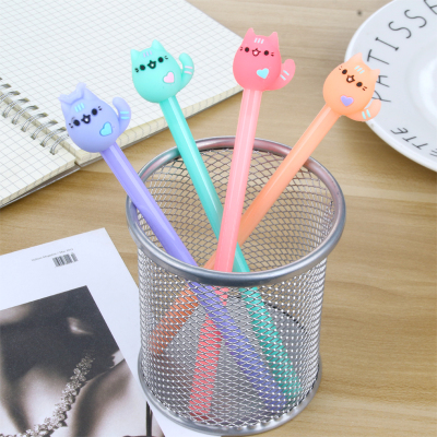 Factory Direct Sales Creative New Cartoon Cat Gel Pen 0.5mm Student School Supplies Stationery Wholesale