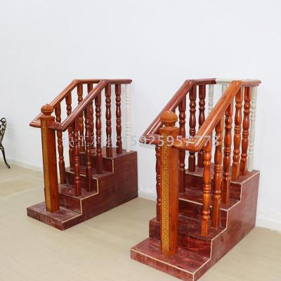 Imitation wood grain aluminum art stair column stair handrail