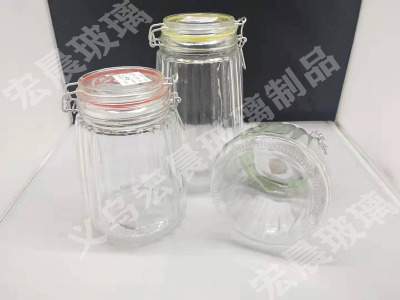 Manufacturers direct glass seal tank kitchen supplies vertical bar bottom shape buckle glass seal tank, storage tank