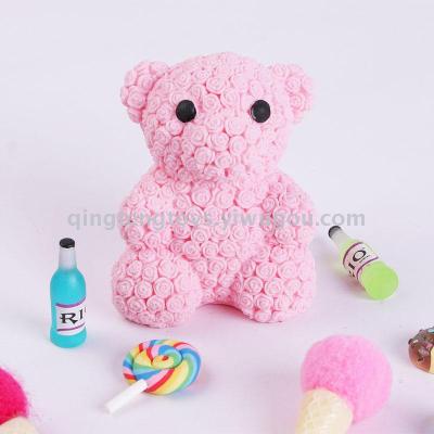 The new TPR soft plastic toy bear to vent The toy honing glue rose bear pinching joy luminous fun