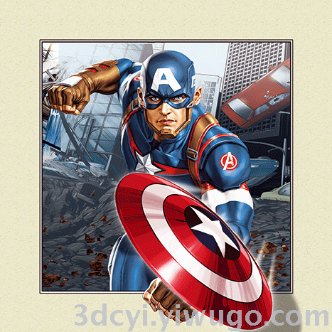 Direct 3D 5D 3D drawing of iron man, spiderman, captain hulk and marvel characters Adornmentpicture