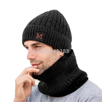 Hat man Europe and the United States M mark wool pull-over Hat with fleece thickened elastic Hat aliexpress