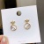 2019 New Korean Style Popular Earrings Crown Micro-Inlaid Short Elegant Real Gold Earrings