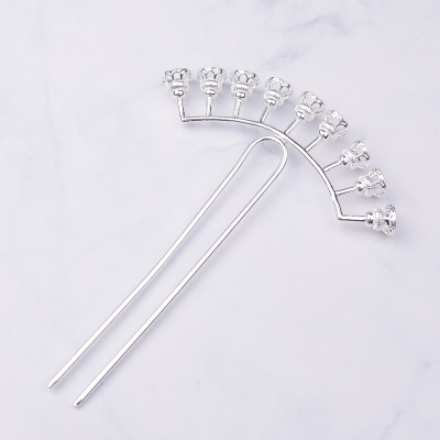 Han Chinese Clothing Accessories Ming Hair Accessories Antiquity Hair Clasp Makeup Flower Hair Band Row Hairpin Dignified Court Hairpin